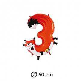 Globo Zorro Numero 3 Foil 50 cm