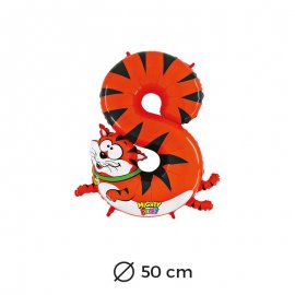 Globo Tigre Numero 8 Foil 50 cm