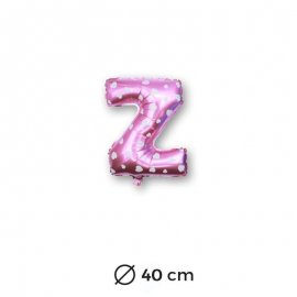 Globo Letra Z Foil en Rosa con Corazones 40 cm