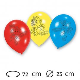 6 Globos Patrulla Canina Látex 23 cm