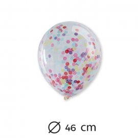 5 Globos con Confeti Colores Pastel