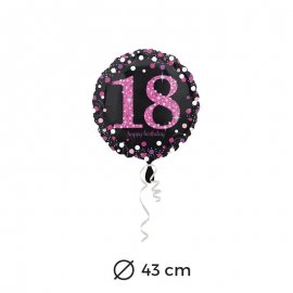 Globo 18 años Elegant Pink 43 cm
