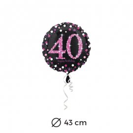 Globo 40 años Elegant Pink 43 cm