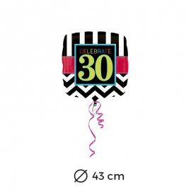 Globo 30 años Chevron 43 cm
