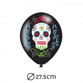 6 Globo Día de los Muertos de Látex