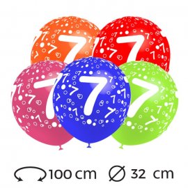 Globos Numero 7 Redondos 32 cm