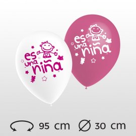 Globos Es una Niña M02 Redondos 30 cm