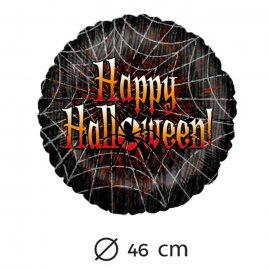 Globo Happy Halloween Telarañas Foil 46 cm