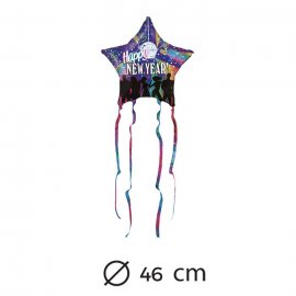 Globo Happy New Year Foil Estrella 46 cm