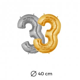 Globo Numero 3 Foil 35 cm