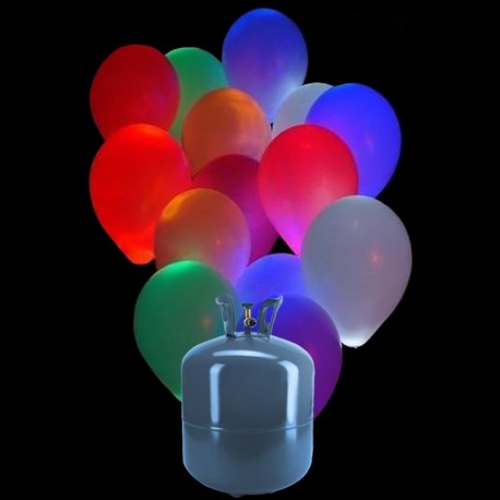 Botella de Helio Pequeña con 30 Globos Led