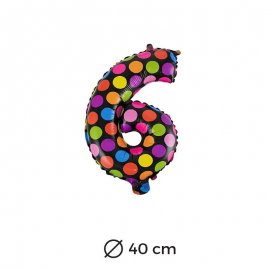 Globo Lunares Numero 6 Foil 40 cm